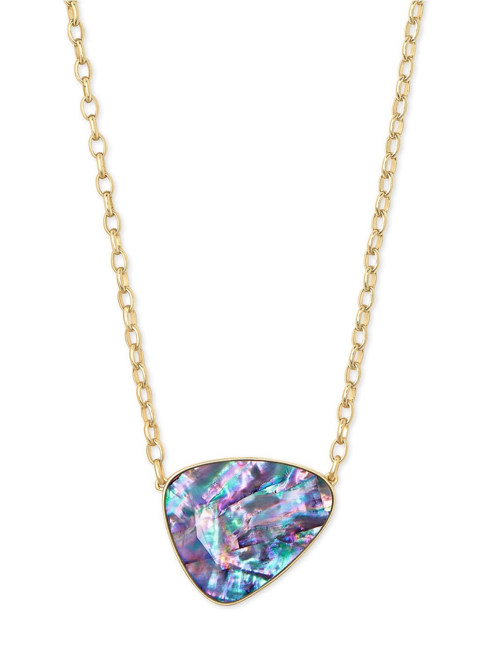 KENDRAw SCOTT Mckenna Gold Pendant Necklace in Lilac Abalone